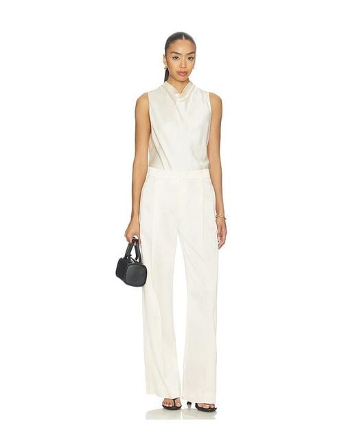 Vince White High Waist Satin Trouser