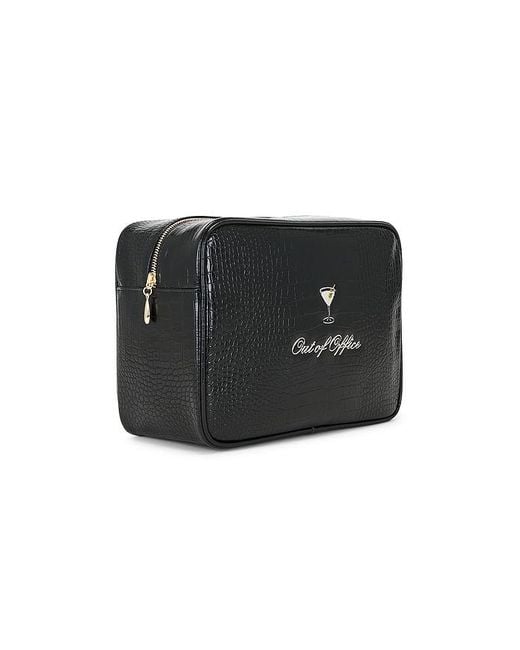 Abode Black Out Of Office Martini Croc Pouch