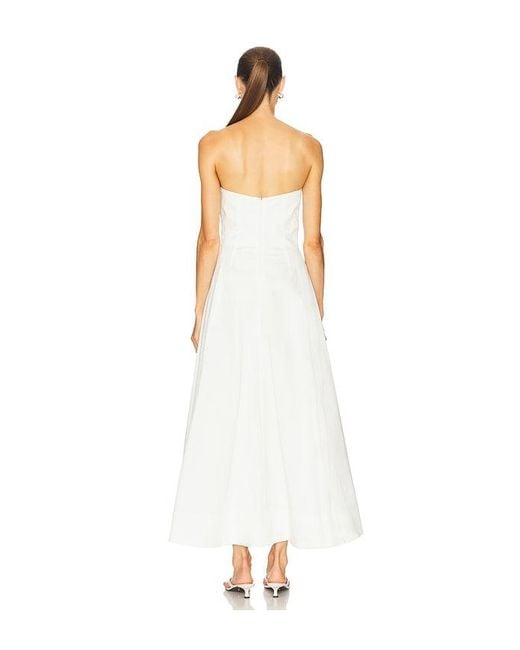 St. Agni White Sculpted Cotton Strapless Dress