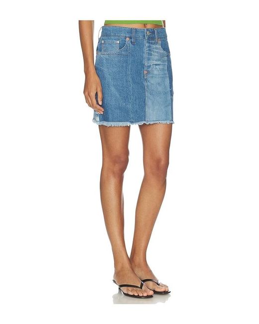KENZO Blue Patchwork Short Skirt