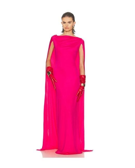 Helsa Pink The Alva Caped Jersey Dress