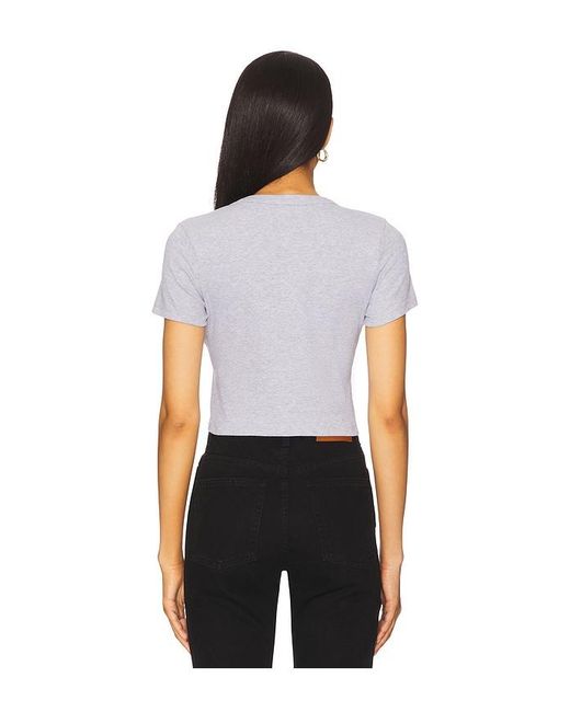 Leset White Kelly Crop Slim Fit Tee