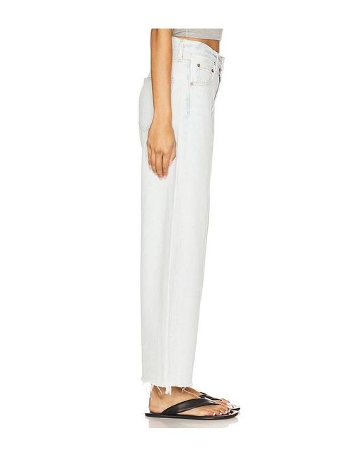Agolde White Low Curve Fray Jeans