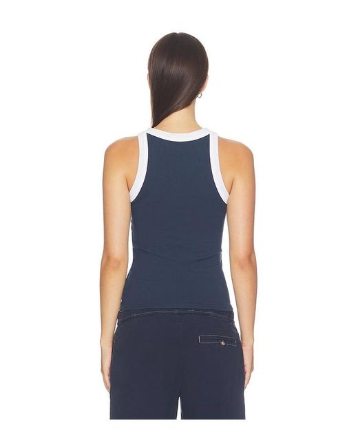 Hudson Blue Ribbed Racer Tank Top