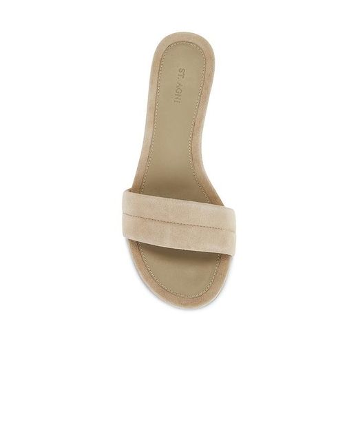 St. Agni White Suede Stitch Detail Heel