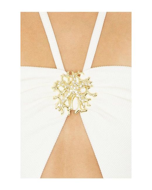 PATBO White Luna Knit Midi Dress
