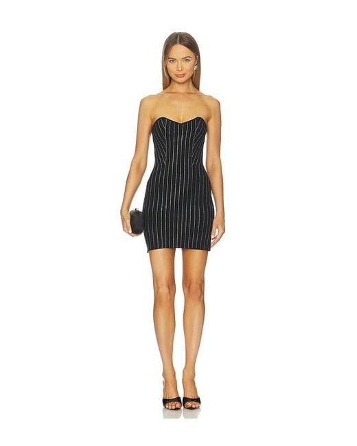 Dodiee Black Skyla Pinstripe Tube Dress