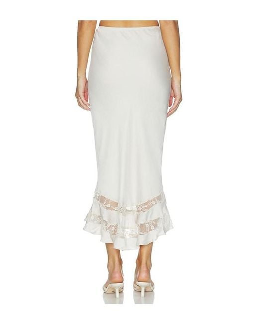 Free People White Long Lost Lover Slip Skirt