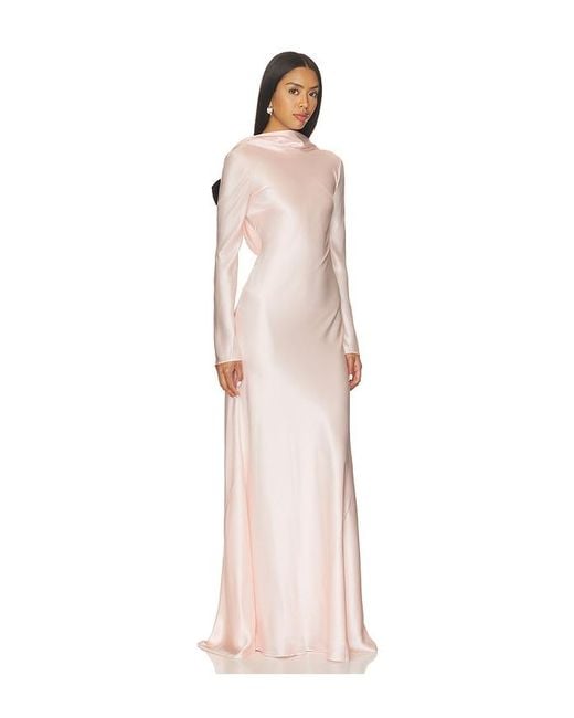 Alejandra Alonso Rojas Natural Cowl Back Dress With Bows