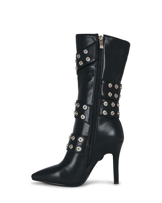Nii HAI Black Slouch Buckle Boot
