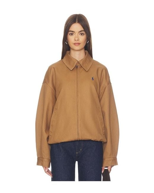 Polo Ralph Lauren Blue Cotton Twill Bomber Jacket