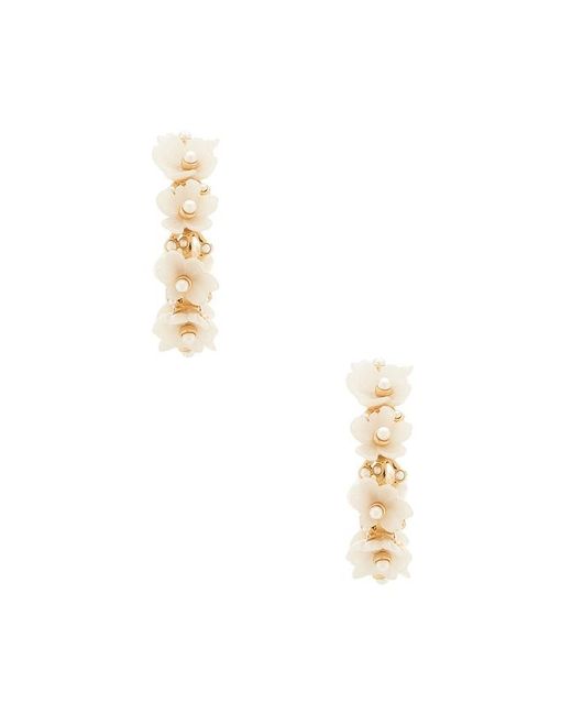BaubleBar Metallic Bridal Floral Hoop Earrings