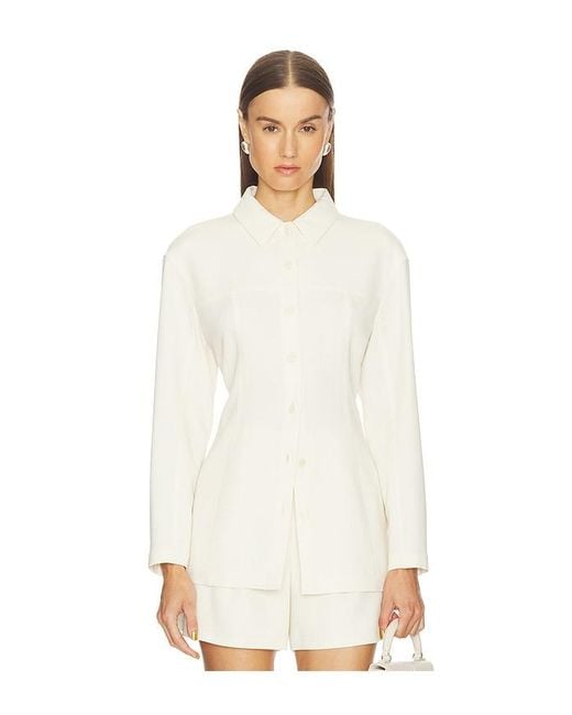 Theory White Sculpted Seam Shirt