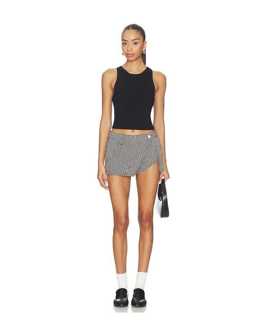 Free People Gray Georgie Gingham Micro Skort