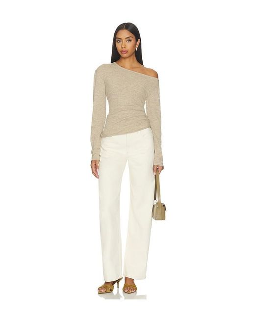 Helmut Lang Natural Draped Asym Top