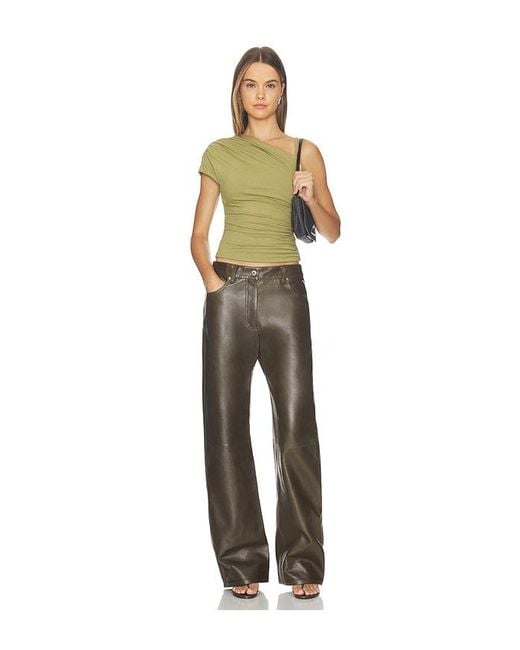 Helmut Lang Gray Leather Bootcut Pant