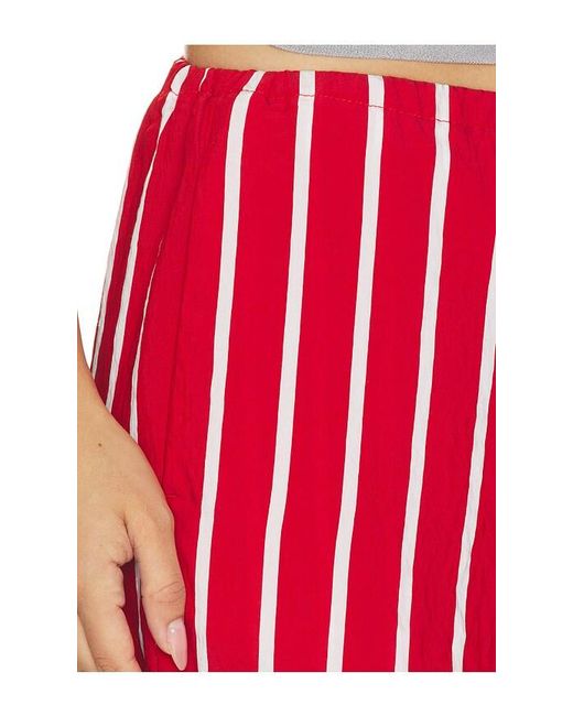 Madewell Red E- Waist Striped Pull- On Pant