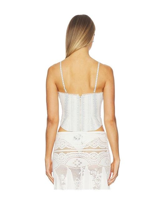 LoveShackFancy White Bensen Bustier Top
