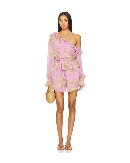 Hemant & Nandita Pink Romper With Tie Up Belt