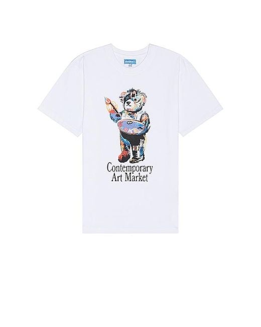Market White Art Bear T-shirt for men