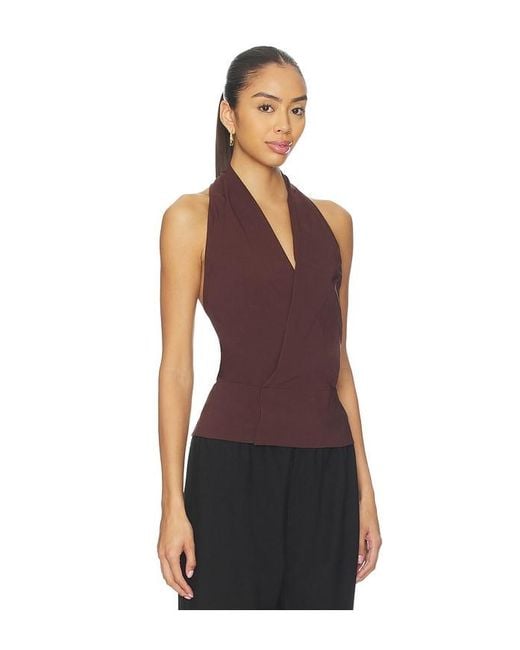 St. Agni Purple Halter Wrap Top