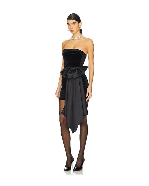 MORE TO COME Black Clea Velvet Dress