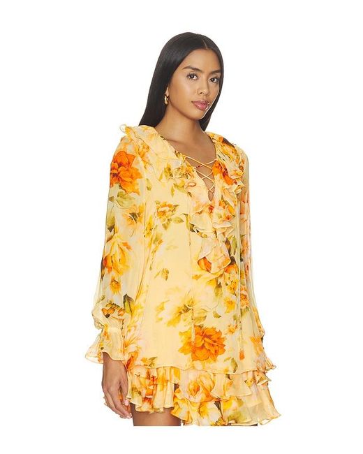 Hemant & Nandita Yellow Ruffle Top