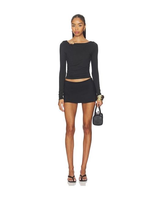 SNDY'S Black Ashley Boat Neck Top