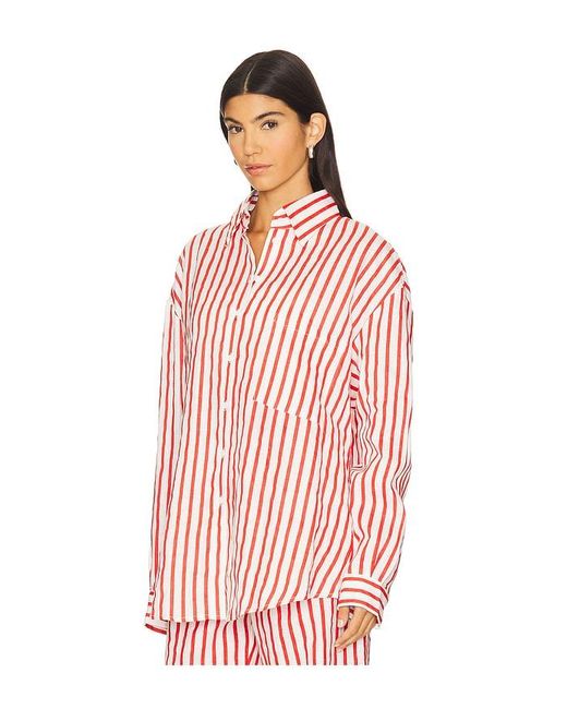 AEXAE Linen Woven Shirt Red