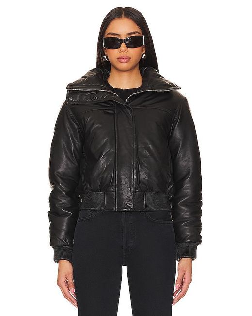 AllSaints Black Sloane Padded Leather Jacket