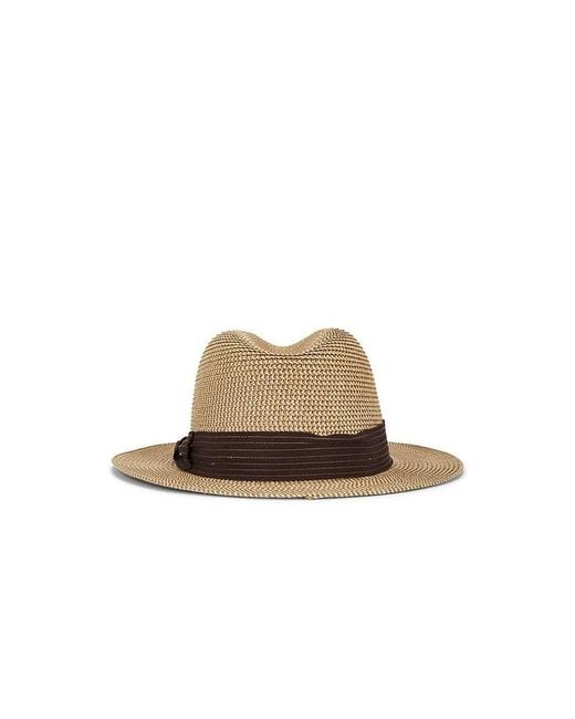 Brixton Multicolor Roma Straw Packable Fedora Hat for men