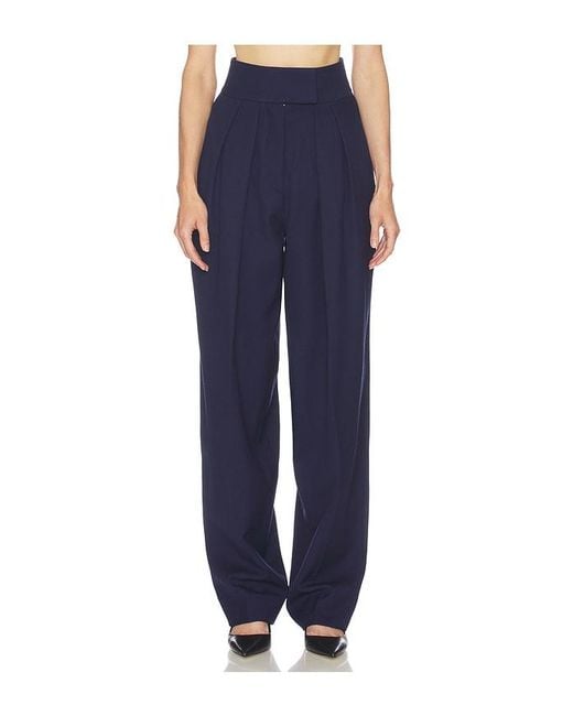 Helsa Blue High Waist Pleated Suit Trouser