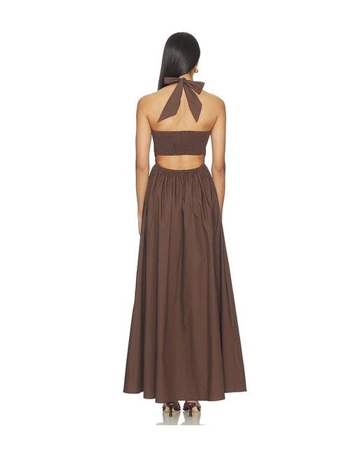 Susana Monaco Brown X Revolve Poplin Tie Halter Dress
