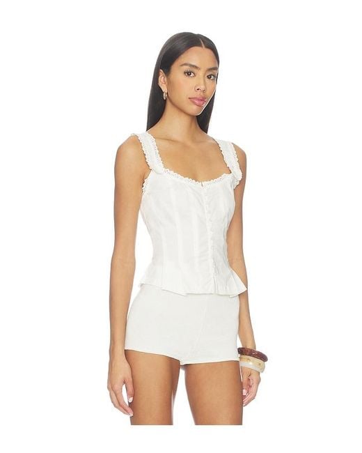 Free People White Bridgette Corset Top
