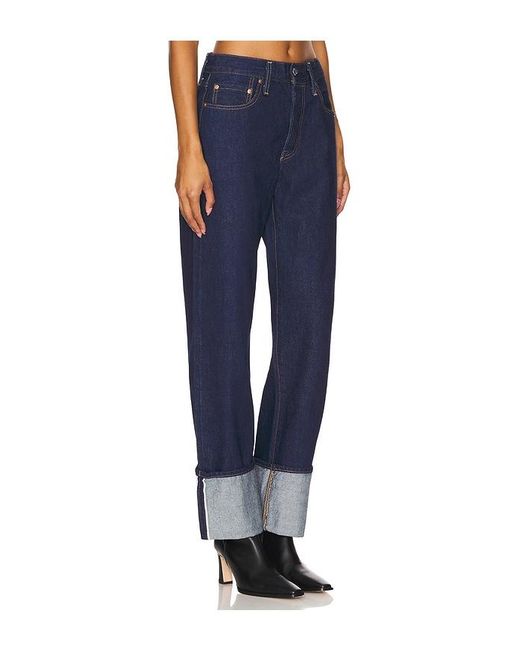Levi's Blue 501 90S Cuff Straight Jeans