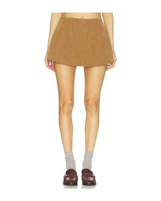 Free People Natural X We The Free Paradise Found Suede Skirt