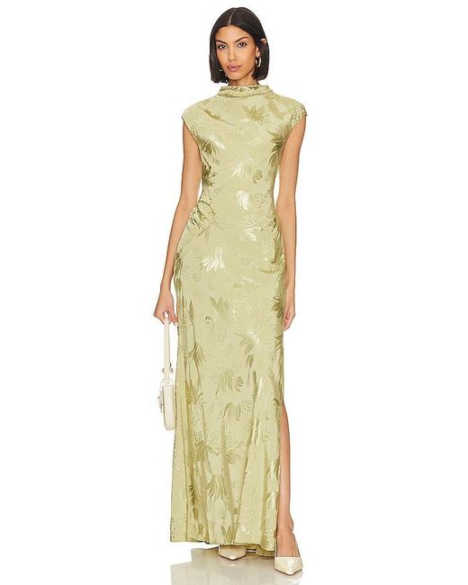 L'academie Metallic Avalon Maxi Dress
