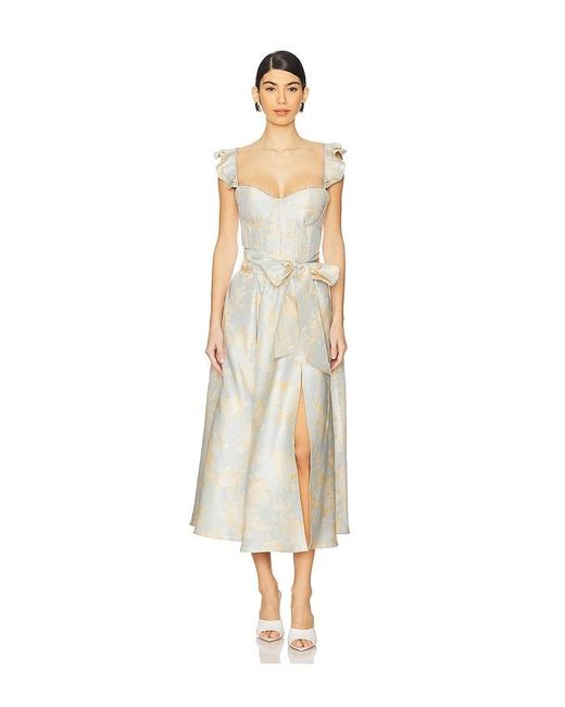 V. Chapman White Vera Corset Midi Dress