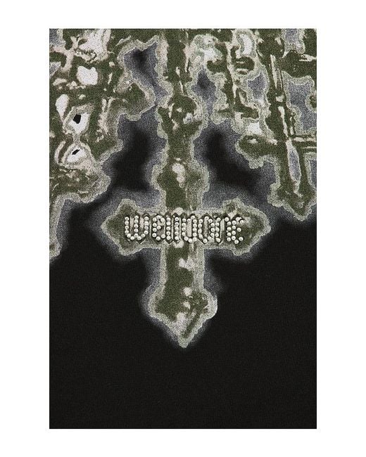 we11done Black Cross Necklace T-Shirt for men
