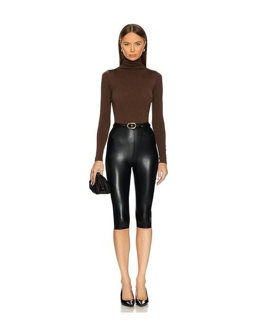 Commando Black Faux Leather Capri Legging