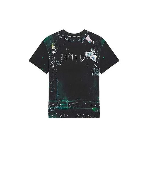 we11done Black Trompe-'Oeil Pierced T-Shirt for men