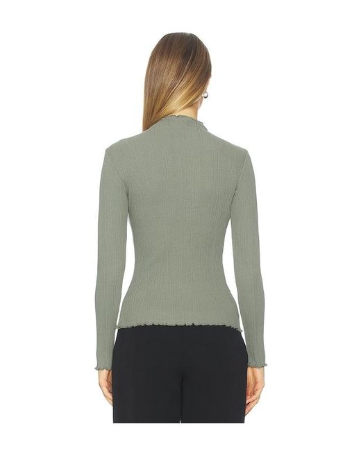 Nation Los Angeles Green Brenna Mock Neck Top