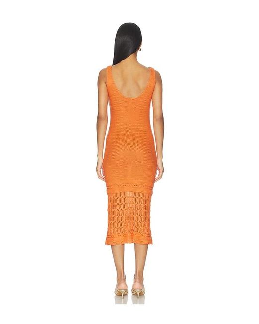 Peixoto Orange Liv Knit Midi Dress