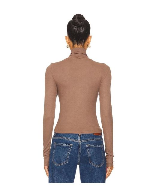 Lamade Blue Felix Crop Turtle Neck Top