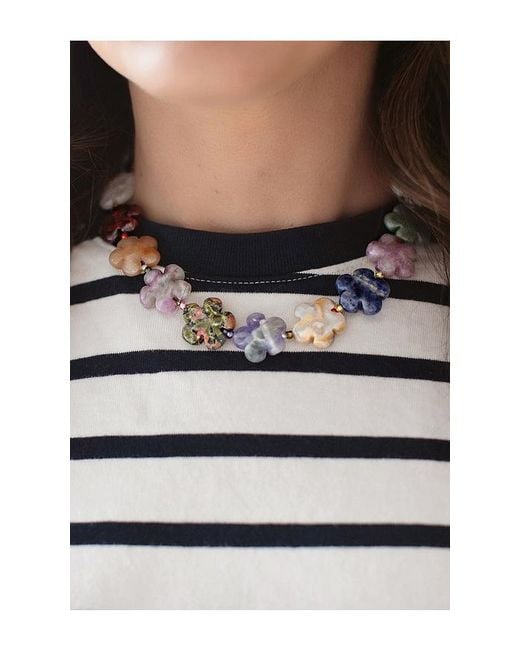 Brinker & Eliza Black Bloom Necklace