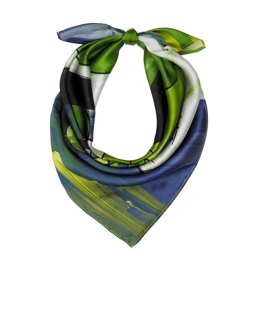 YELLOW THE LABEL Green X Revolve Axis Silk Scarf