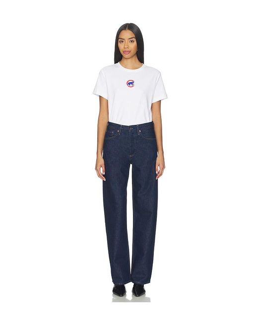 Terez White X Revolve Chicago Cubs Basic Logo Tee
