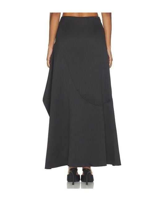 AKNVAS Black Alana Draped Satin Skirt