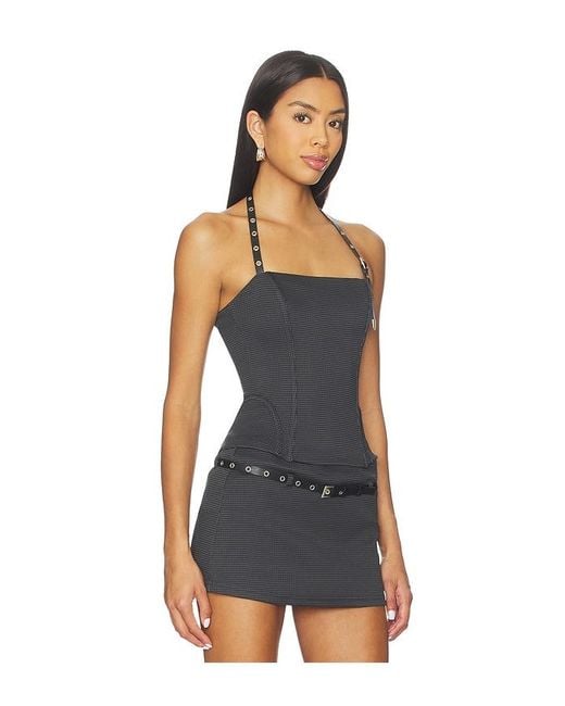 With Jean Black Iris Top