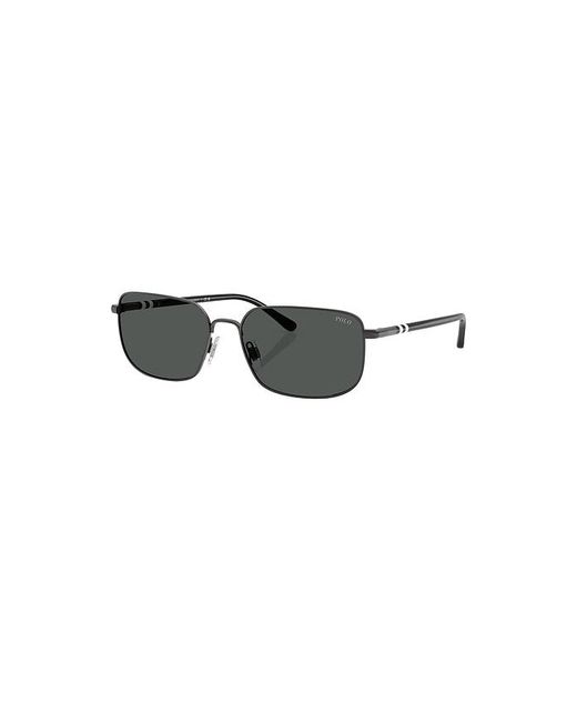 Polo Ralph Lauren Black Rectangular Sunglasses for men